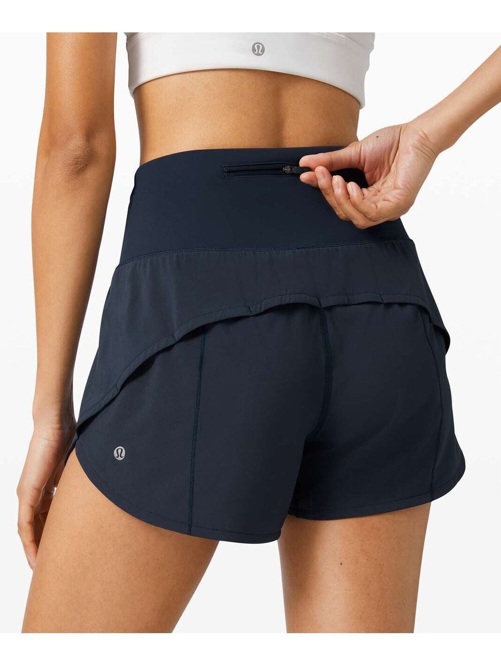 Lululemon Women’s Speed Up Short Long High-Rise 4" Size 0 Tall True Navy - Picture 1 of 7